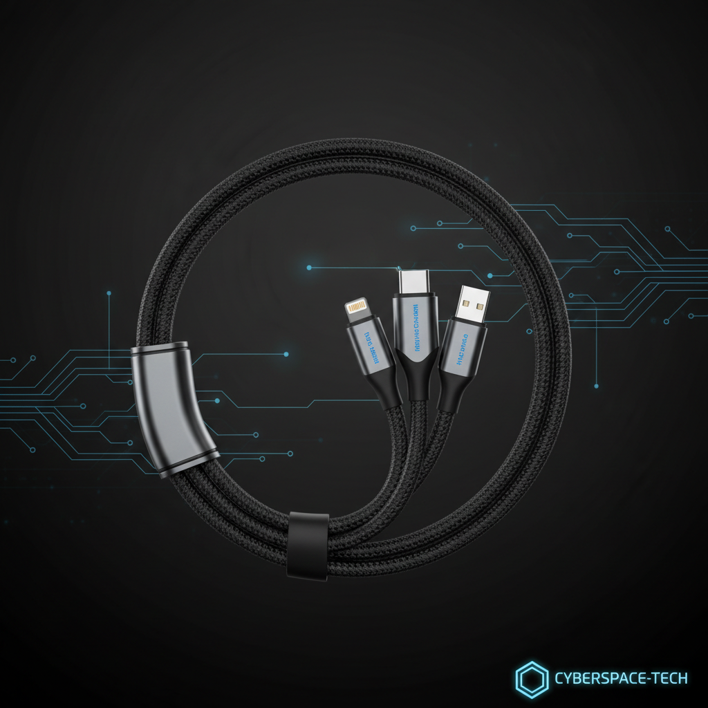 Cable de Carga Rápida 100W 3 en 1 - Carga Universal Ultrarrápida - CYBERSPACE-TECH